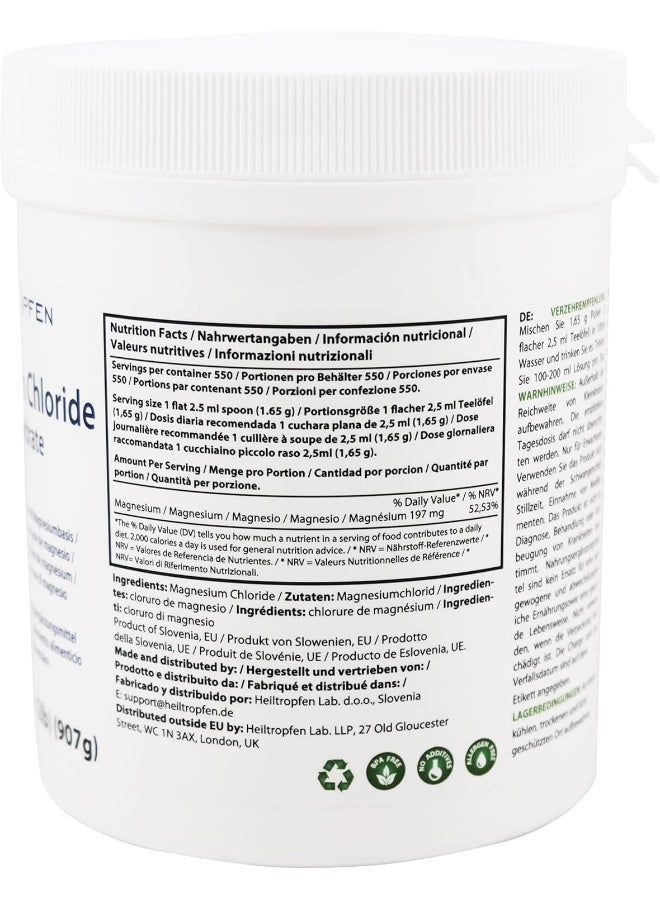 Heiltropfen 2 Pounds/ 907g Magnesium Chloride Powder, Hexahydrate, Pharmaceutical Grade, Crystal Powder, Pure Ph. Eur., BP, USP, 100% - Muscle Pain Relief - Image 5